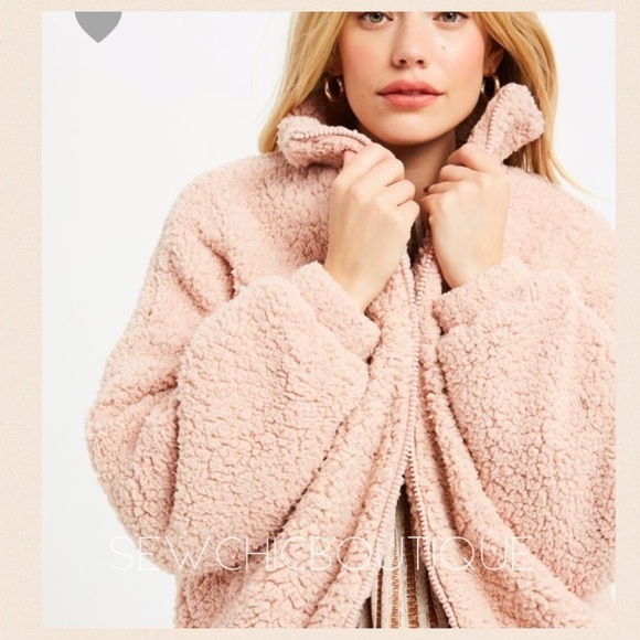 Fuzzy Drawstring Adjustable Jacket - Picture 1 of 8